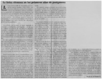 La lirica alemana en los primeros años de postguerra