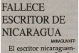 Fallece escritor de Nicaragua