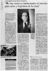 "No hay reservas intelectuales ni morales para sacar a Argentina de la crisis"