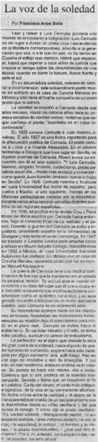 La voz de la soledad