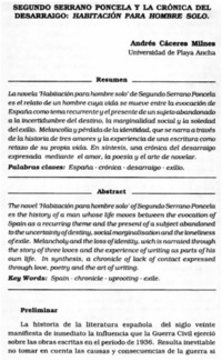 Segundo Serrano Poncela y la crónica del desarraigo: Habitación para hombre solo