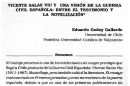 Vicente Salas Viu y una visión de la guerra civil española: Entre el testimonio y la novelización