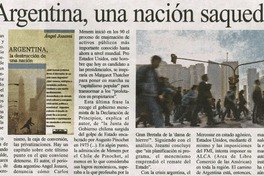 Argentina, una nación saqueda