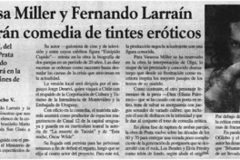 Vanessa Miller y Fernando Larraín estrenarán comedia de tintes eróticos