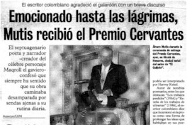 Emocionado hasta las lágrimas, Mutis recibió el Premio Cervantes.