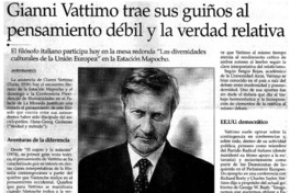 Gianni Vattimo trae sus guiños al pensamiento débil y la verdad relativa