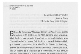 La communaute affrontee