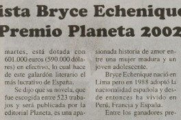 Novelista Bryce Echeñique ganó Premio Planeta 2002
