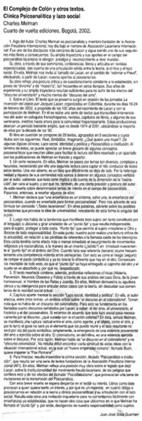 El complejo de Colón y otros textos : clínica psicoanalítica y lazo social