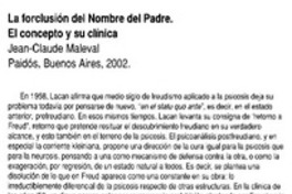La forclusión del nombre del padre : el concepto y su clínica
