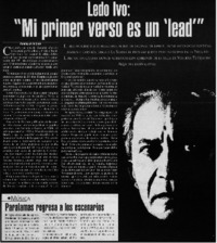 Ledo Ivo : "Mi primer verso es un lead"