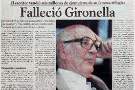 Falleció Gironella El escritor vendió seis millones de ejemplares de su famosa trilogía