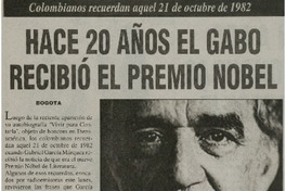Hace 20 años El Gabo recibió el Premio Nobel Colombianos recuerden aquel 21 de octubre de 1982