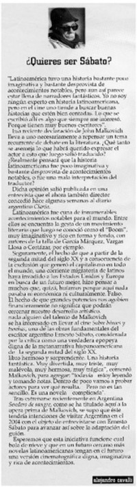 ¿Quieres ser Sábato?