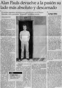 Alan Pauls devuelve a la pasión su lado más absoluto y descarnado