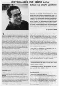 Conversación con César Aira, retrato del artista imperfecto
