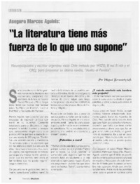 La literatura tiene más fuerza de lo que uno supone"