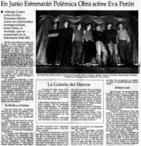 En junio estrenarán polémica obra sobre Eva Perón.