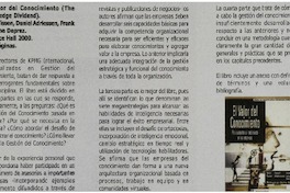 El Valor del conocimiento (The Knowledge Dividend)