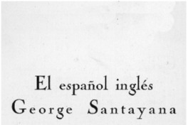 El español inglés George Santayana