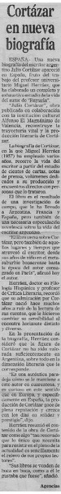 Cortázar en nueva biografía