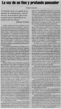 La voz de un fino y profundo pensador