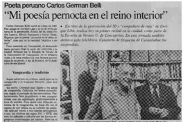 "Mi poesía pernocta en el reino interior"