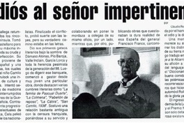 Adiós al señor impertinente