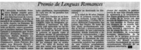 Premio de Lenguas Romances.