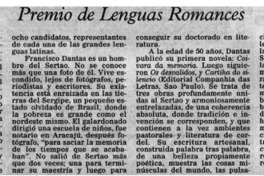 Premio de Lenguas Romances.