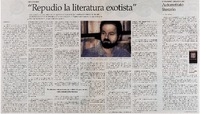 "Repudio la literatura exitosa"