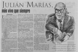 Julián Marías más vivo que siempre