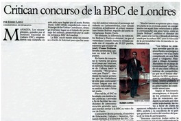 Critican concurso de la BBC de Londres