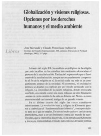 Globalización y visiones religiosas. Opciones por los derechos humanos y el medio ambiente