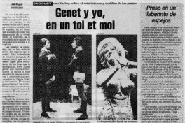 Genet y yo, en un toi et moi.