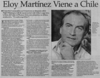 Eloy Martínez viene a Chile