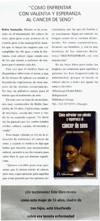 Cómo enfrentar con valentía y esperanza al cáncer de seno".