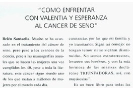 Cómo enfrentar con valentía y esperanza al cáncer de seno".