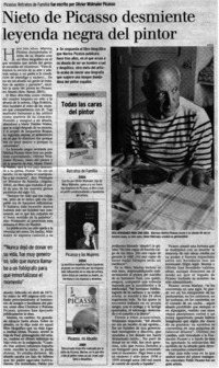 Nieto de Picasso desmiente leyenda negra del pintor.