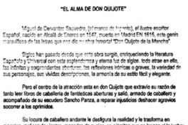 "El Alma de Don Quijote".