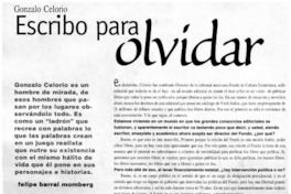 Escribo para olvidar