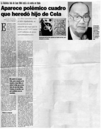 Aparece polémico cuadro que heredó hijo de Cela.