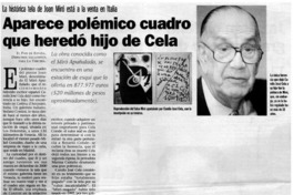 Aparece polémico cuadro que heredó hijo de Cela.