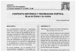 Contexto histórico y recreación poética : Blas de Otero y su poesía