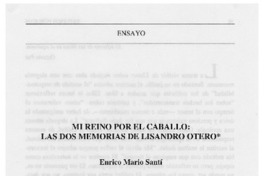 Mi reino por el caballo : las dos memorias de Lisandro Otero