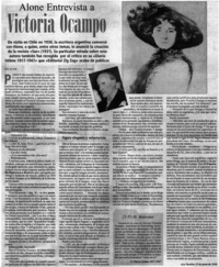 Alone entrevista a Victoria Ocampo