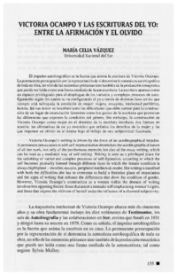 Victoria Ocampo y las escrituras del yo: entre la afirmación y el olvido