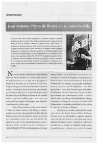 José Antonio Primo de Rivera en su justa medida