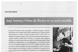 José Antonio Primo de Rivera en su justa medida