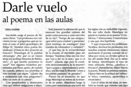 Darle vuelo al poema en las aulas